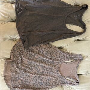 GAP Brown and Gray Sleeveless Relaxed Tank Top